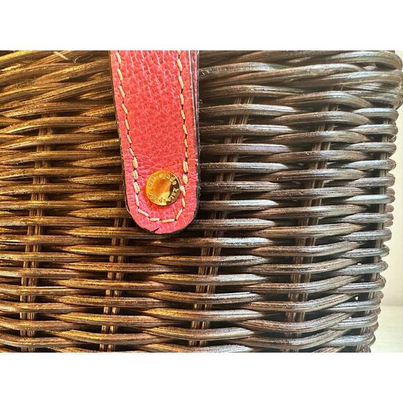 Kate Spade Pink Gold Wicker Picnic Basket Purse Mint Condition - Picture 5 of 12